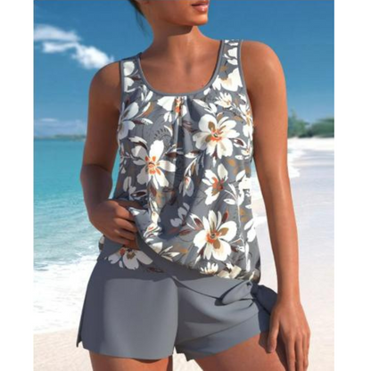 Ensemble tankini femme imprimé floral | deux pièces