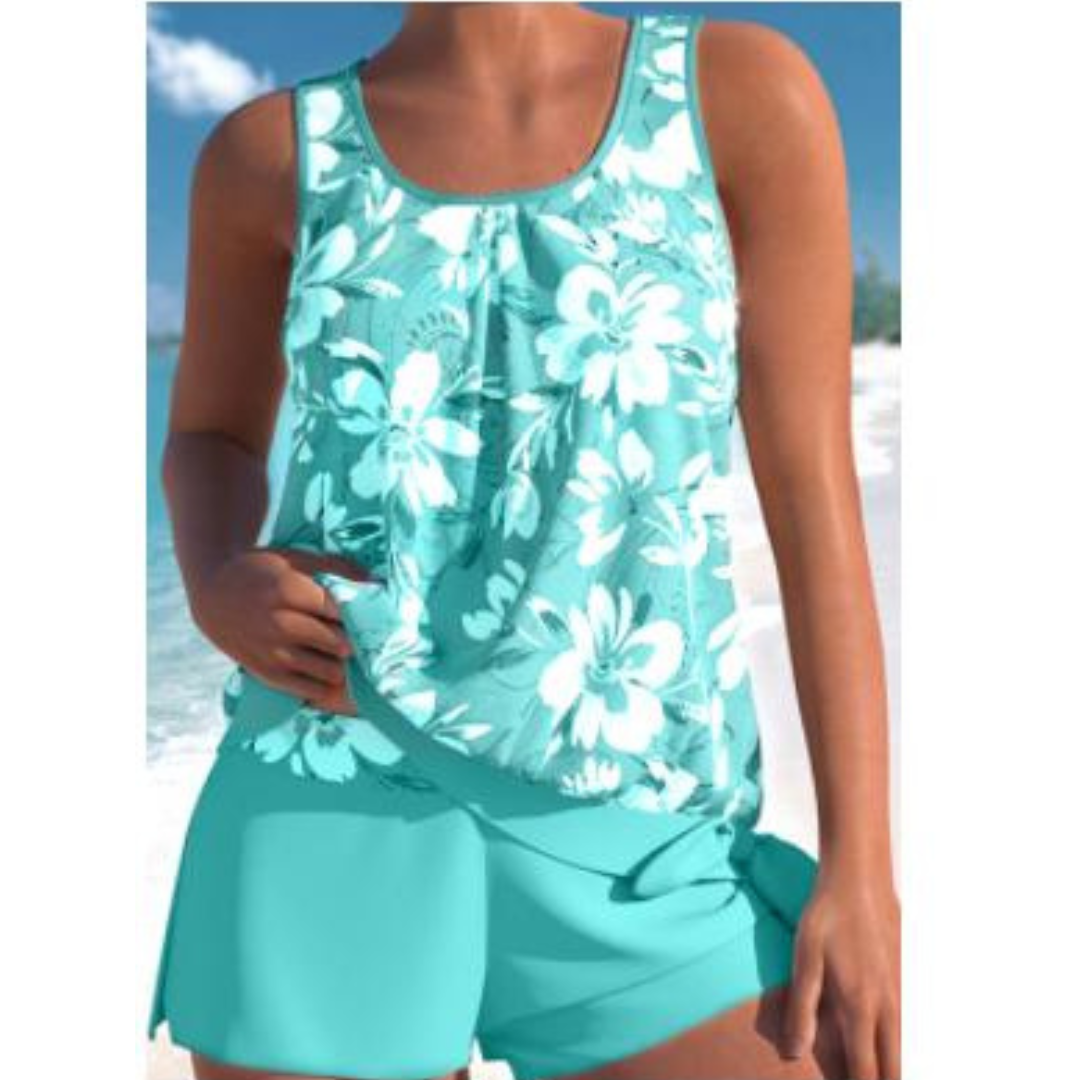 Ensemble tankini femme imprimé floral | deux pièces