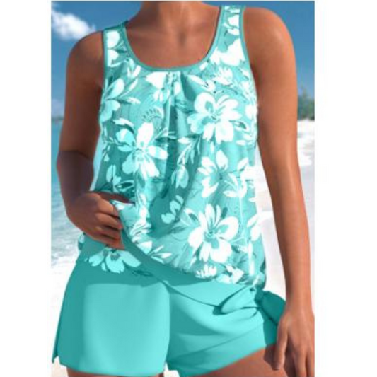 Ensemble tankini femme imprimé floral | deux pièces