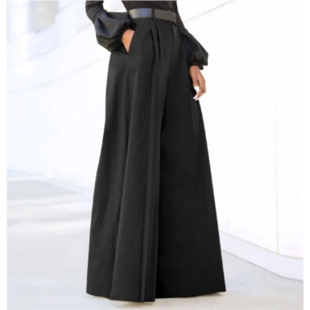 Pantalon palazzo taille haute femme | jambes larges