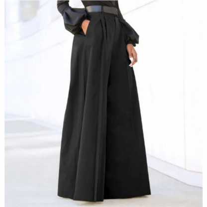 Pantalon palazzo taille haute femme | jambes larges