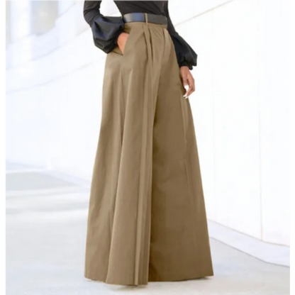 Pantalon palazzo taille haute femme | jambes larges