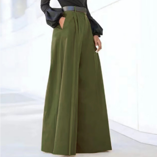 Pantalon palazzo taille haute femme | jambes larges
