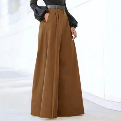 Pantalon palazzo taille haute femme | jambes larges
