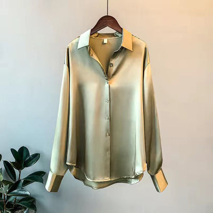 Camicia Donna Formale a Maniche Lunghe con Colletto | Vestibilità Larga