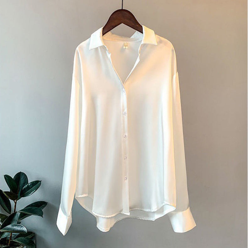 Camicia Donna Formale a Maniche Lunghe con Colletto | Vestibilità Larga
