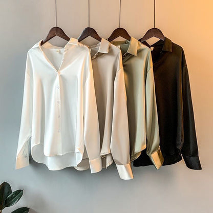 Camicia Donna Formale a Maniche Lunghe con Colletto | Vestibilità Larga