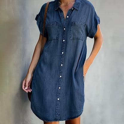 Women's Casual Short Sleeve Blouse Dress | Mini