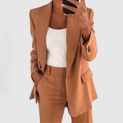 Tailleur pantalon formel deux pièces pour femme | Blazer et pantalon