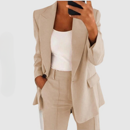 Tailleur pantalon formel deux pièces pour femme | Blazer et pantalon