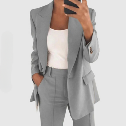 Tailleur pantalon formel deux pièces pour femme | Blazer et pantalon