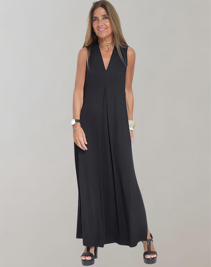 Robe maxi sans manches à col en V pour femme | Été