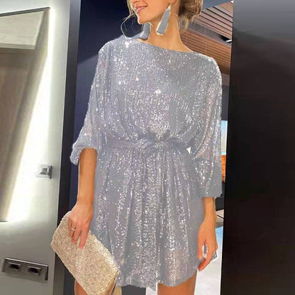 Robe mini femme festive | manches longues
