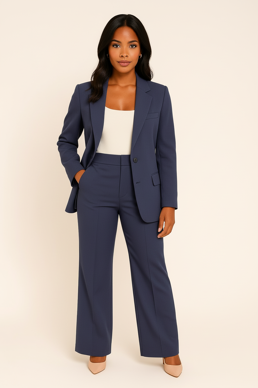 Tailleur pantalon bureau femme | ensemble deux pièces