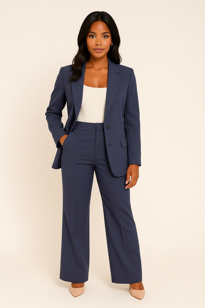 Tailleur pantalon bureau femme | ensemble deux pièces