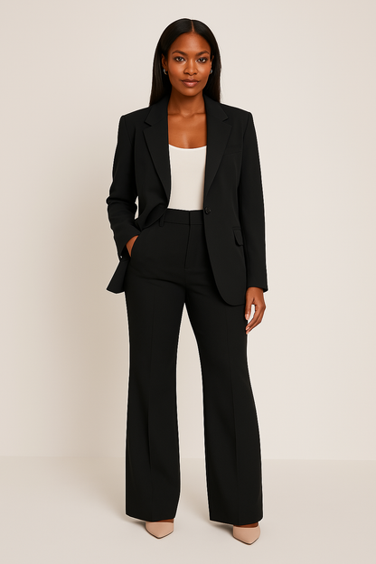 Tailleur pantalon bureau femme | ensemble deux pièces