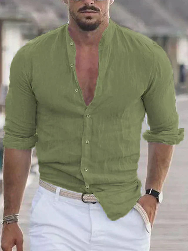 Camicia Henley casual da uomo | Manica lunga