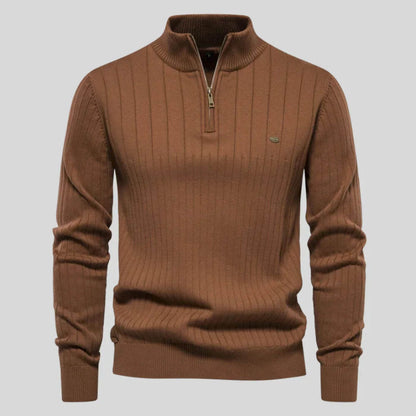 Suéter cómodo con cremallera para hombre