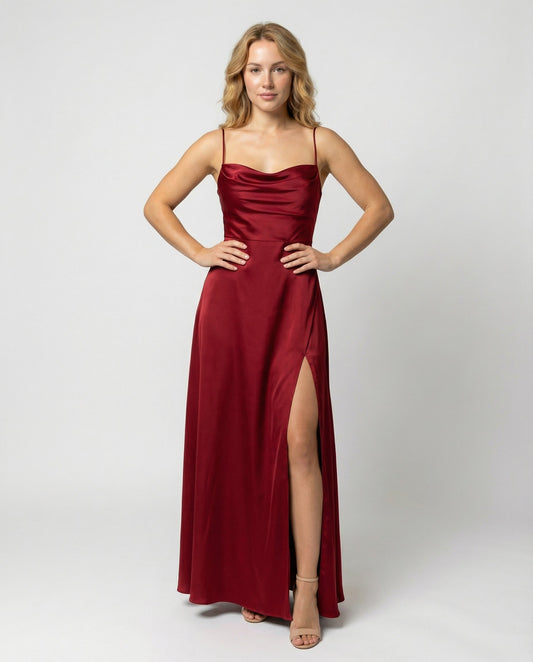 Robe de soirée femme à fente haute | maxi