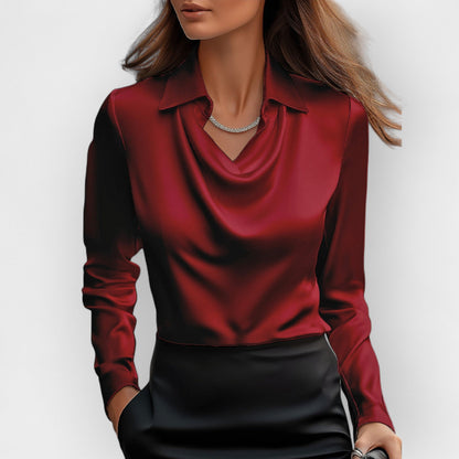 Blouse satinée élégante avec paillettes pour femme