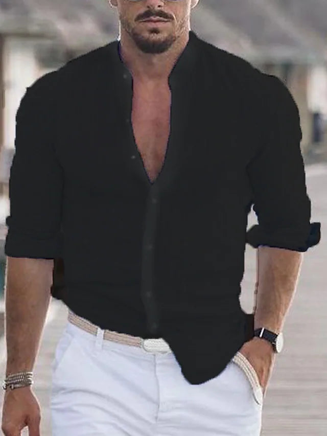 Camicia Henley casual da uomo | Manica lunga