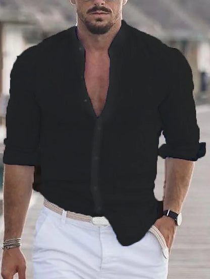 Camicia Henley casual da uomo | Manica lunga