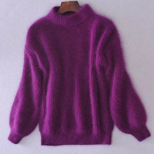 Pull à col roulé en maille pour femmes