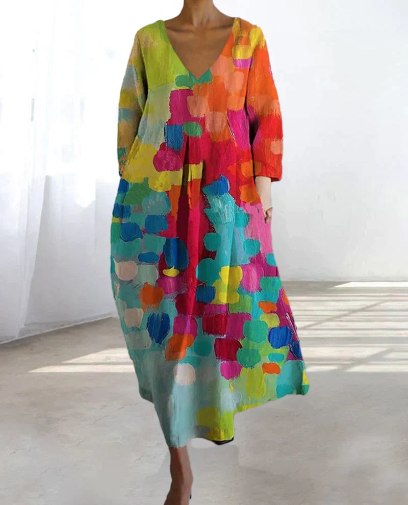 Robe imprimée de soirée femme | Midi