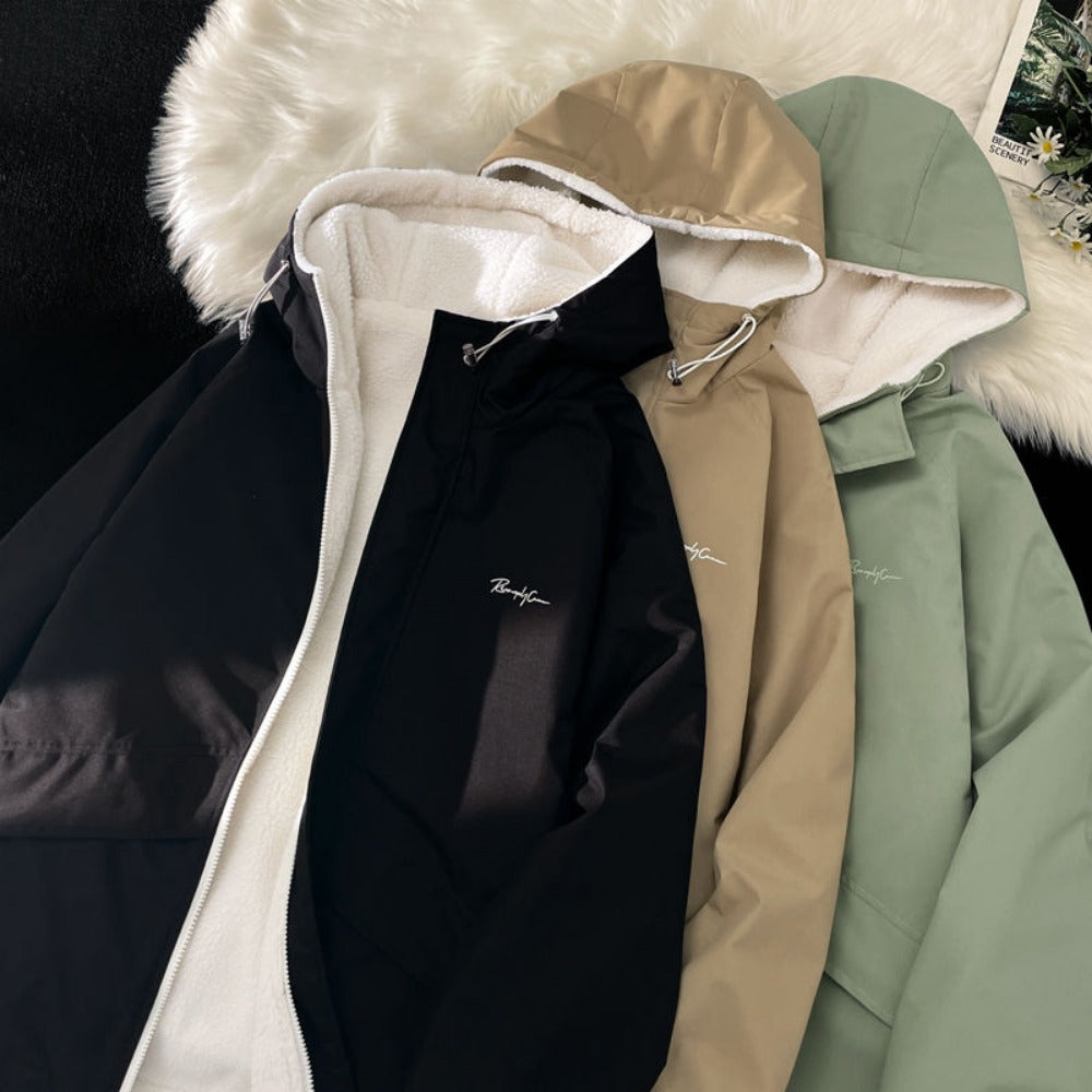 Giacca con cappuccio reversibile con fodera in pile da uomo – Gabriel