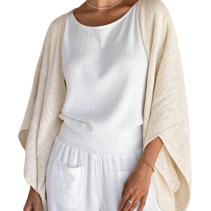 Cardigan tricoté à ouverture devant pour femmes - Fatima