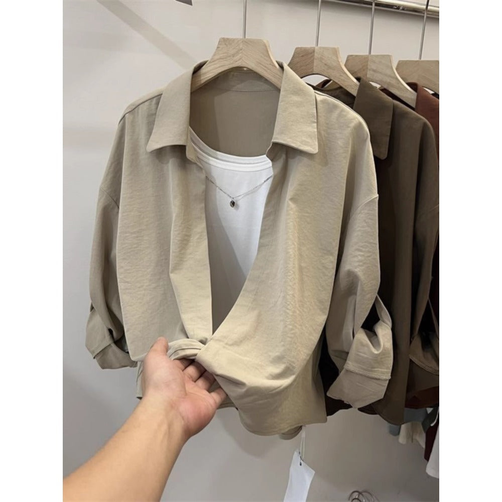 Blusa con efecto dos en uno y manga larga para mujer - Fiammetta