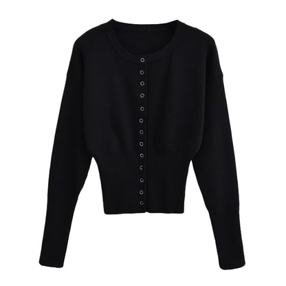 Cardigan tricoté à boutons et manches longues pour femmes - Claudia