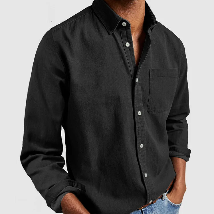 Chemise décontractée à boutons avec poche poitrine pour hommes
