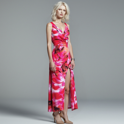 Robe d'invitée de mariage avec fente latérale pour femme | Maxi