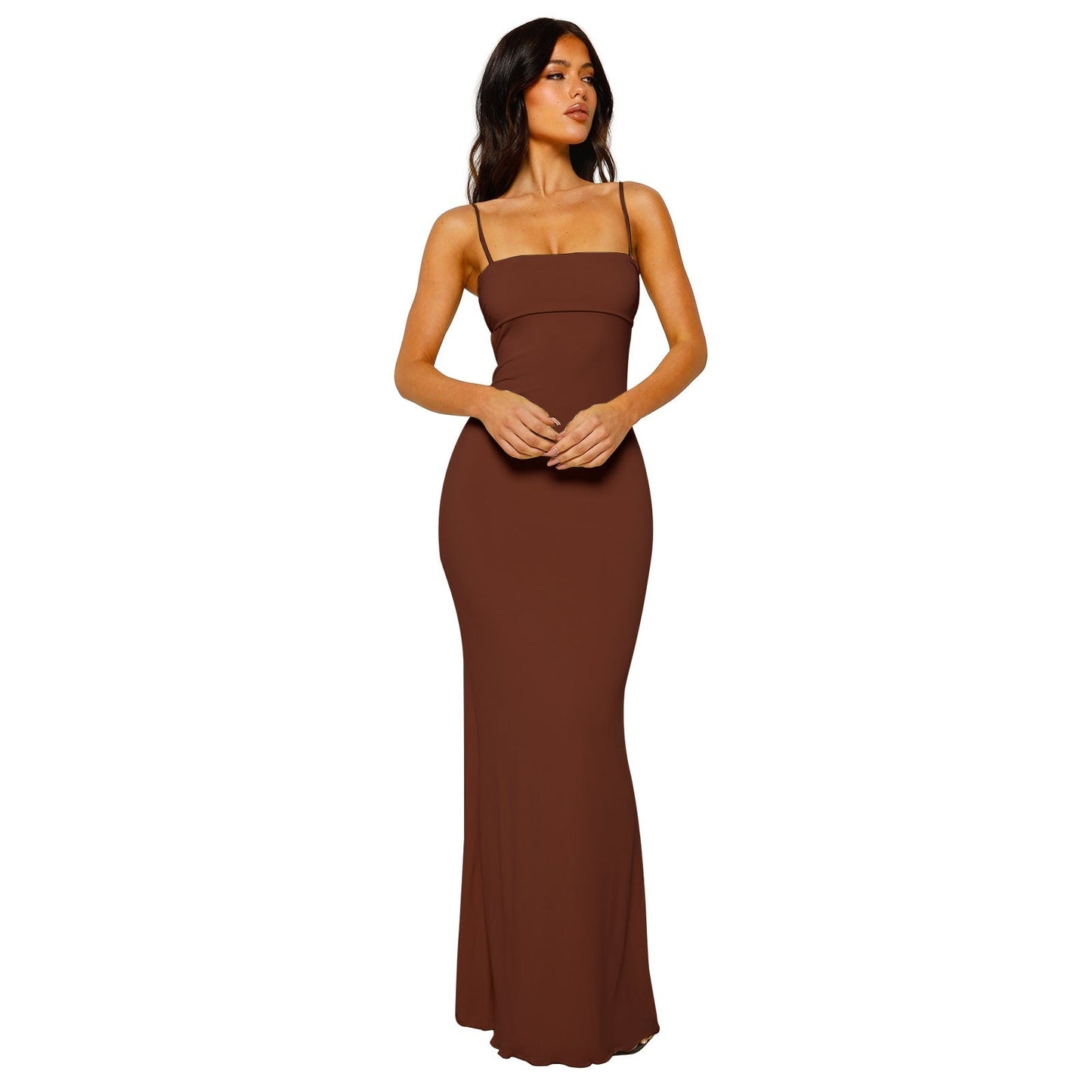 Women's Square Neck Evening Dress | Maxi