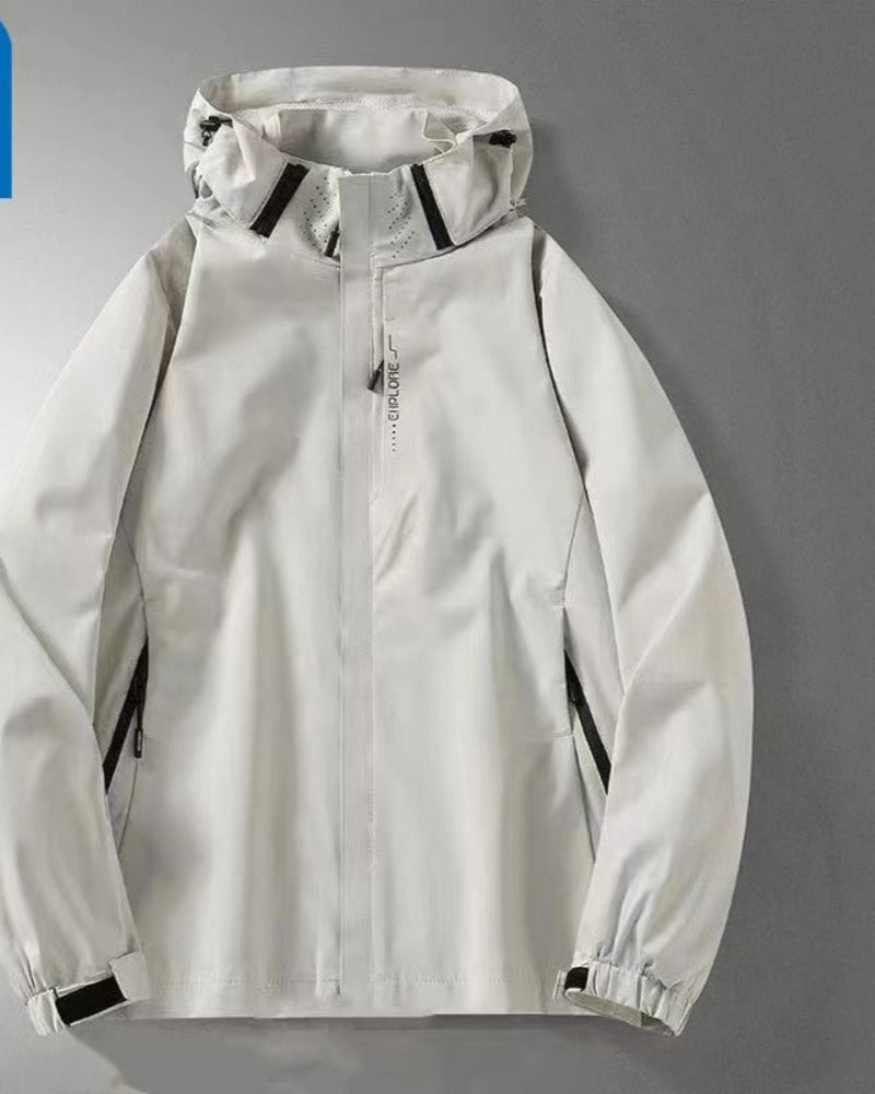 Giacca impermeabile con cappuccio e zip da donna – Marcia