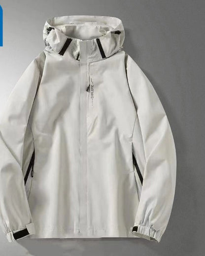 Giacca impermeabile con cappuccio e zip da donna – Marcia