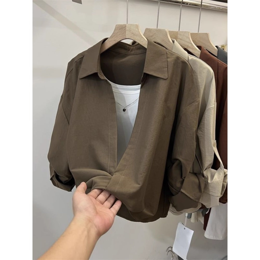 Blusa con efecto dos en uno y manga larga para mujer - Fiammetta