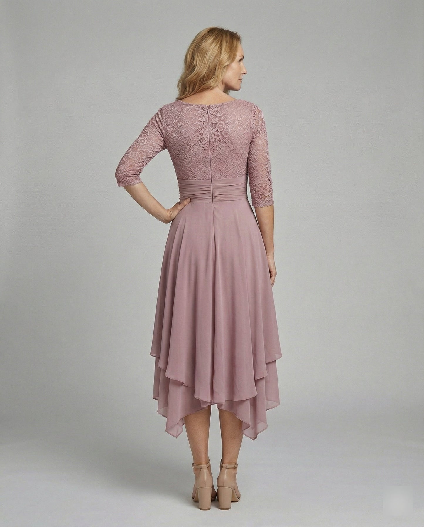 Robe de soirée midi pour femmes | Manches 3/4