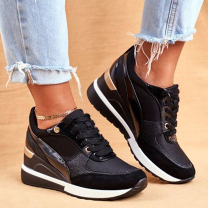 Baskets à talon compensé tendance femme | À lacets