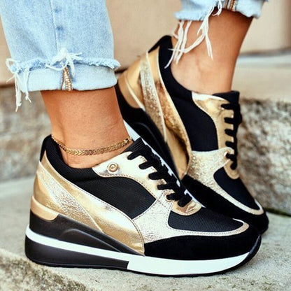 Baskets à talon compensé tendance femme | À lacets