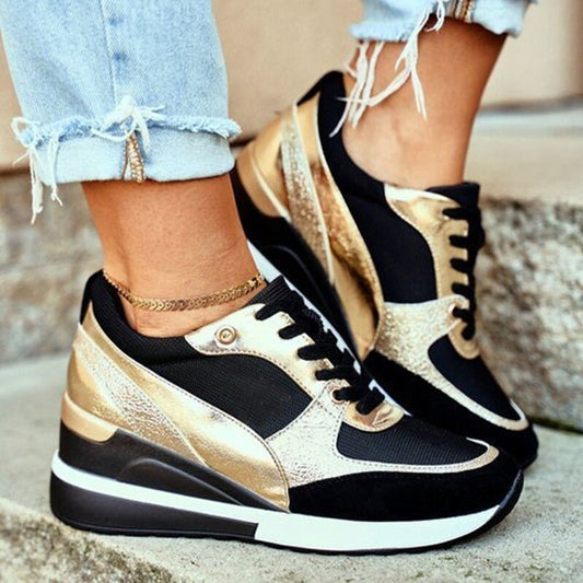 Baskets à talon compensé tendance femme | À lacets