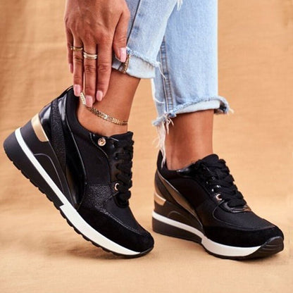 Baskets à talon compensé tendance femme | À lacets