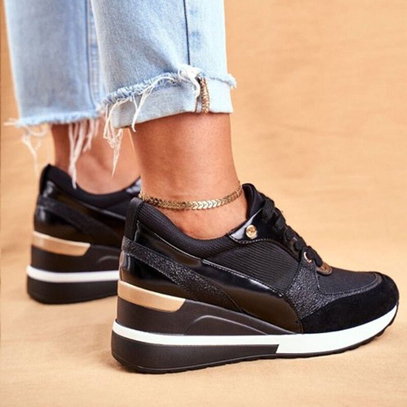 Baskets à talon compensé tendance femme | À lacets