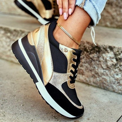Baskets à talon compensé tendance femme | À lacets