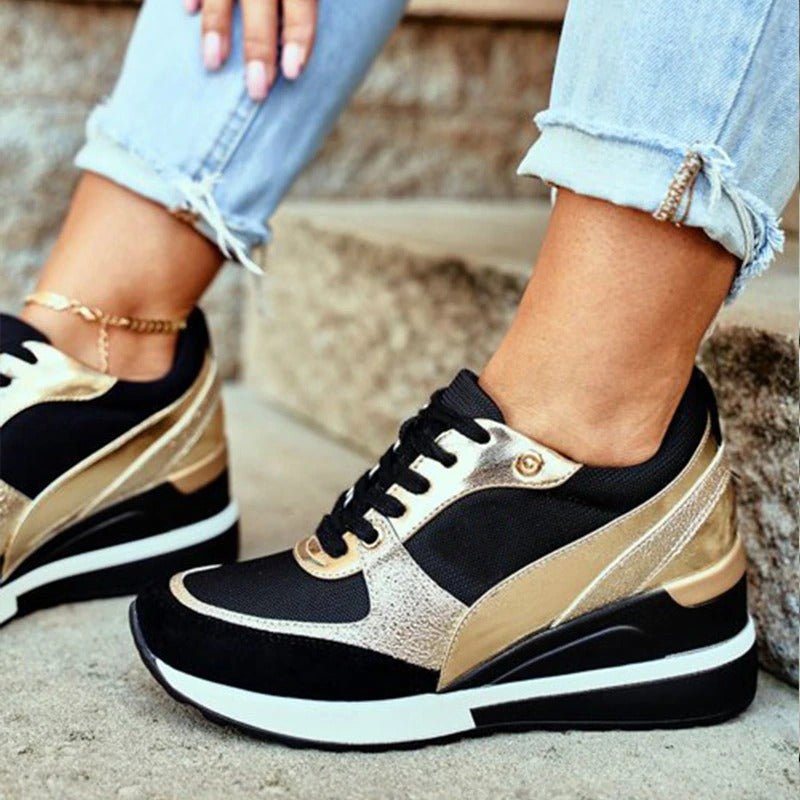 Baskets à talon compensé tendance femme | À lacets