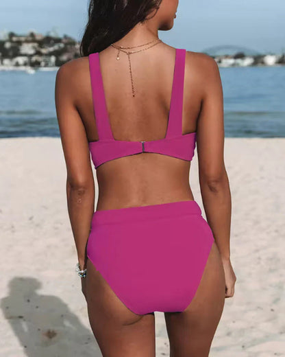 Ensemble bikini taille haute cintrée pour femmes | Été