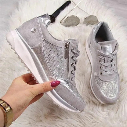 Baskets plateforme tendance femme | Lacets et fermeture éclair