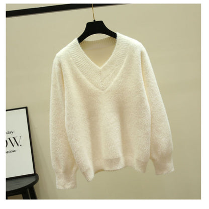 Maglione da donna con scollo a V e maniche lunghe – Rina