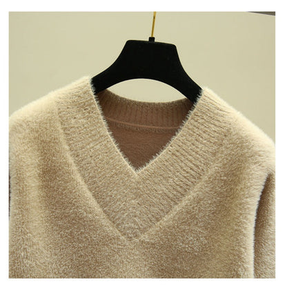 Maglione da donna con scollo a V e maniche lunghe – Rina